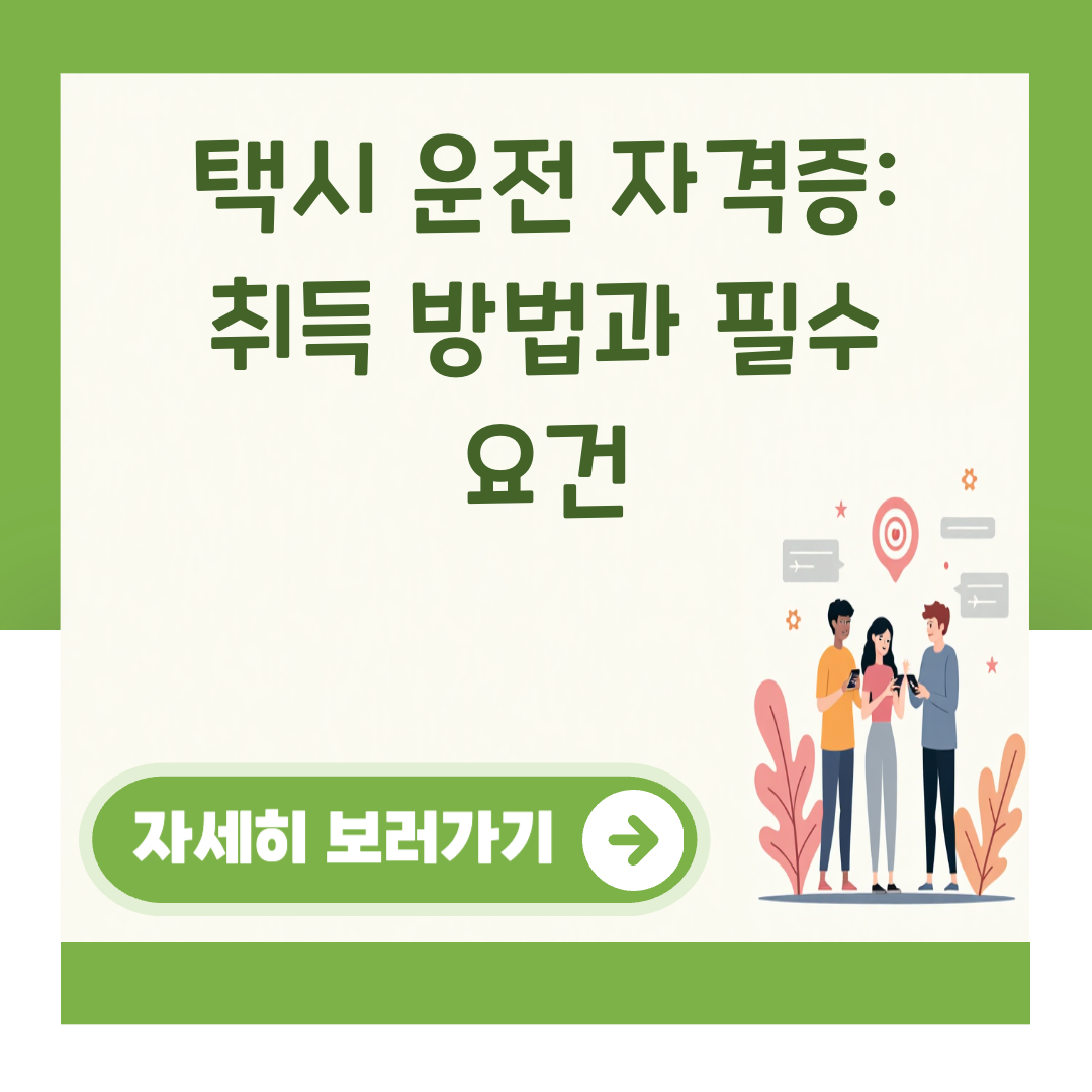 택시 운전 자격증: 취득 방법과 필수 요건 대표 이미지