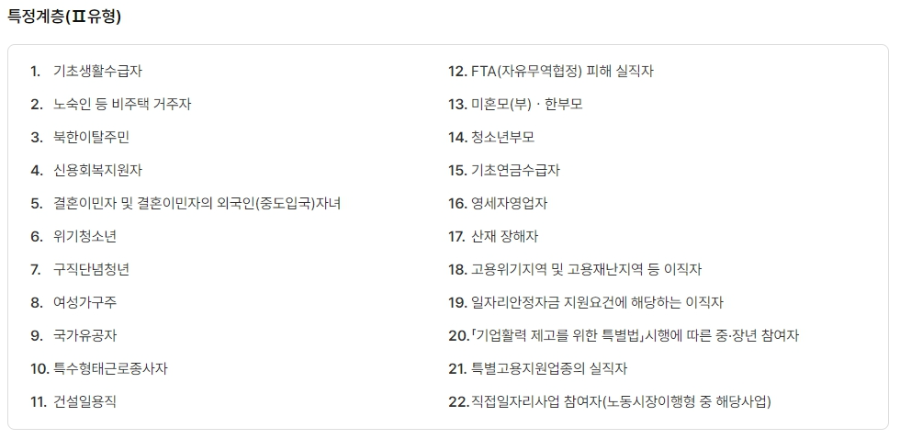 국민취업지원제도 특정계층