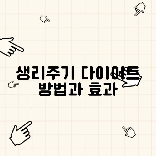 생리주기 다이어트 방법과 효과, 주의사항 정리