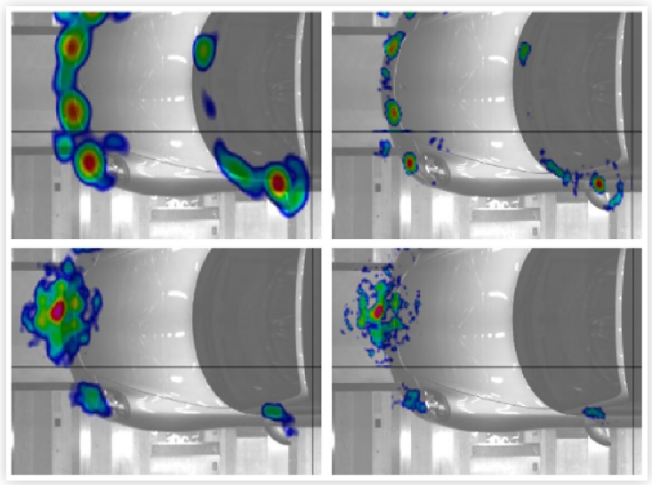 2500hz(위), 5000hz(아래) 풍동 시험 분석, CLEAN-SC 적용, Halo 발생, 팜테크, FAMTECH