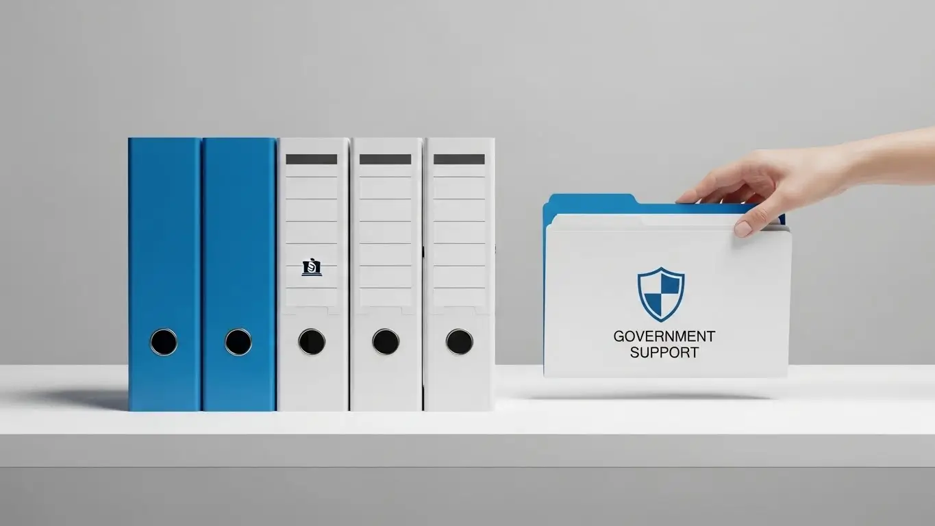 키움저축은행 캠코 등 5개 금융사의 로고와 특징을 비교하는 표를 보고 선택하는 사용자의 모습