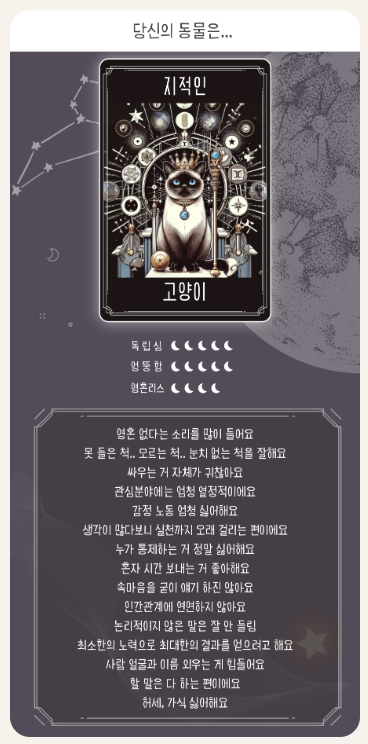 지적인 고양이 결과