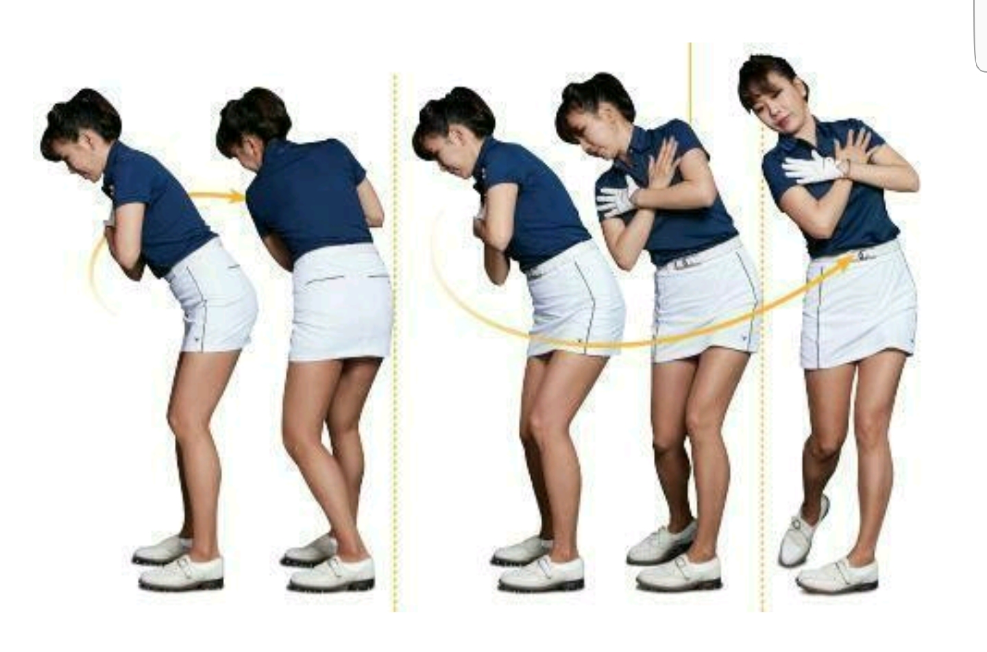 골프 맨몸 회전운동 사진