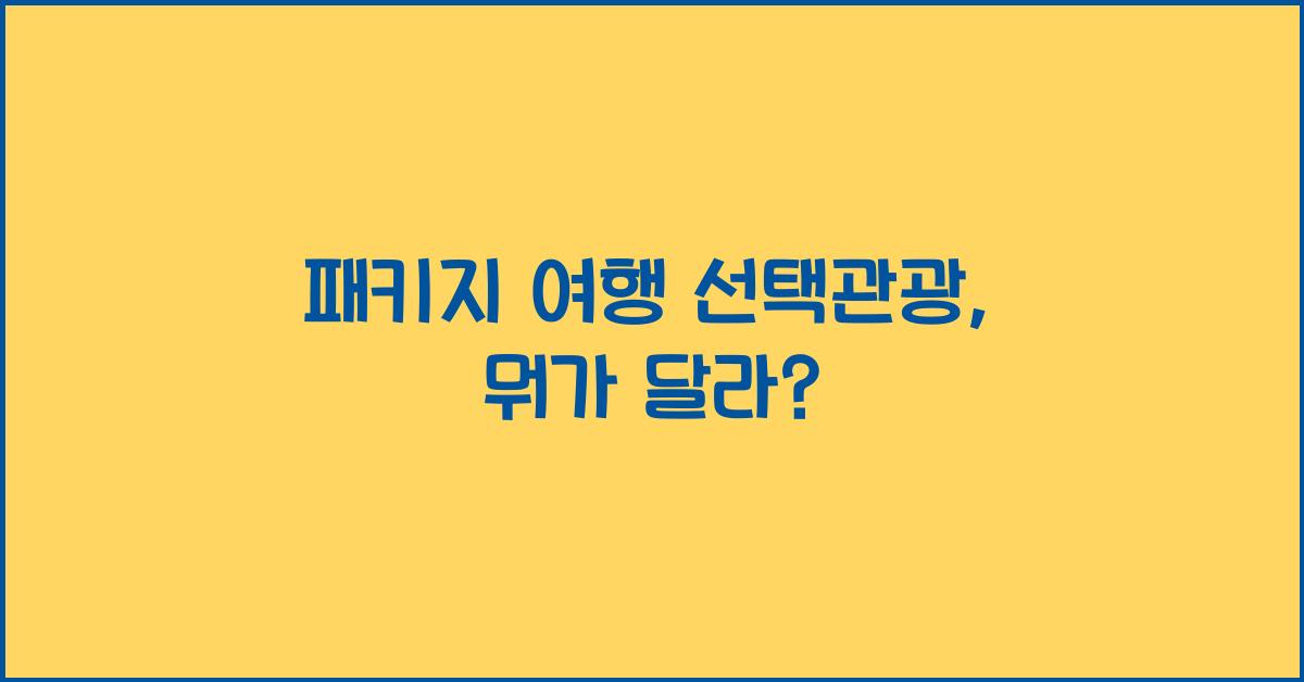 패키지 여행 선택관광