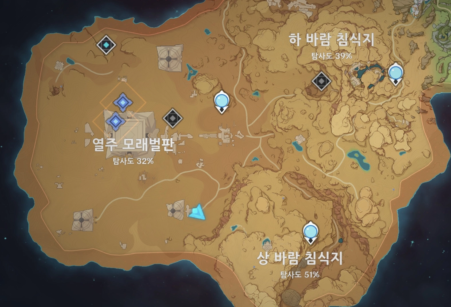 원신 수메르 사막 맵
