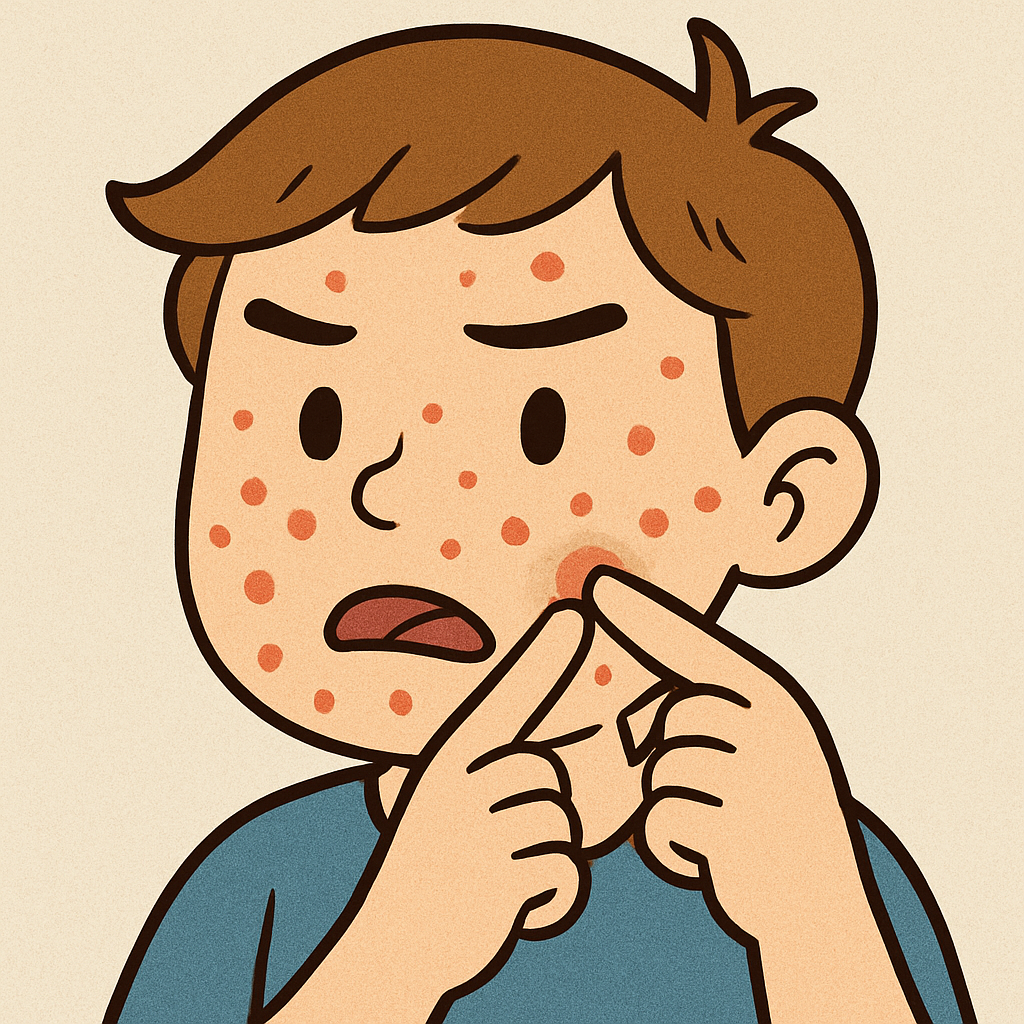 여드름 위치로 보는 건강에 관련된 사진