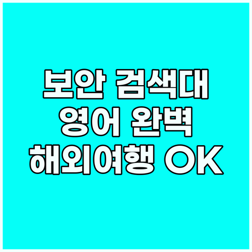 보안 검색대 영어 완벽 가이드: 해외..