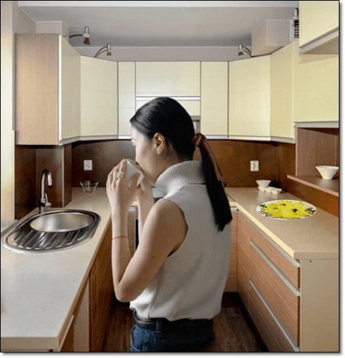 금화규차 마시는 여성