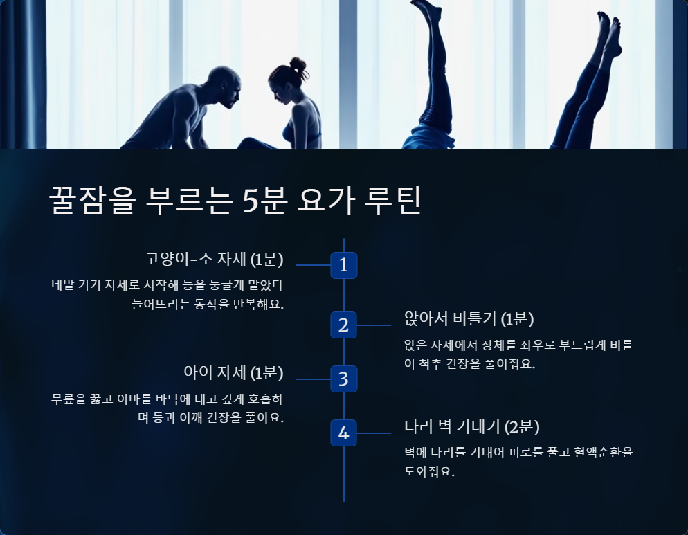 자기 전에 하면 좋은 요가 루틴, 편안한 수면을 위한 운동