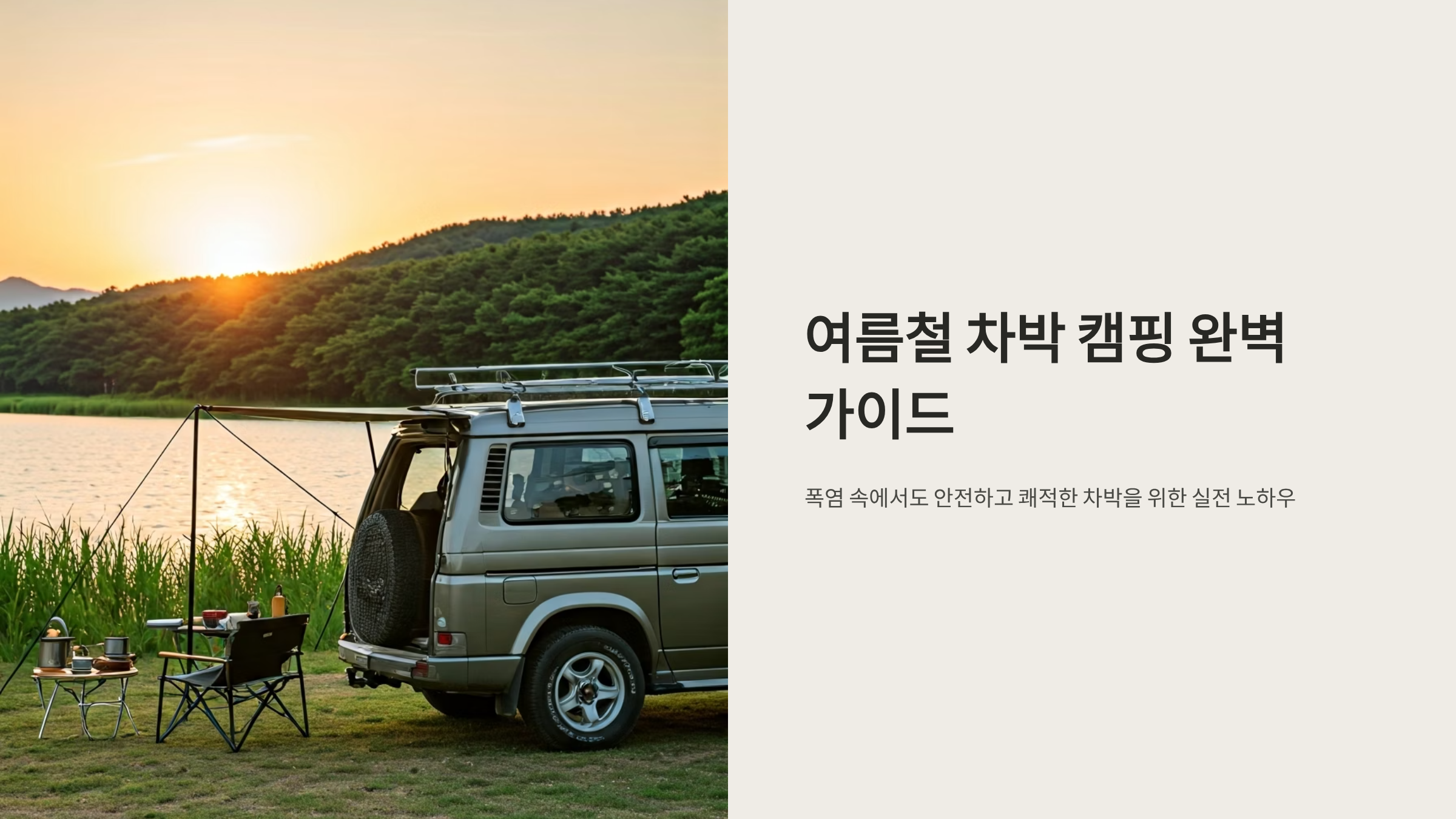 여름 차박 캠핑 준비물, 더위 이기는 핵심 7가지