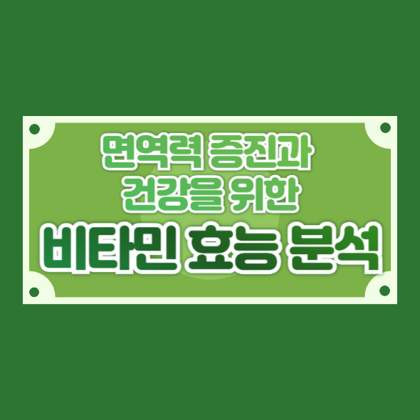 면역력 증진과 건강을 위한 비타민 효능 분석