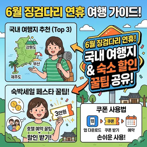 6월 연휴 국내 여행지 추천 및 숙소 할인 정보
