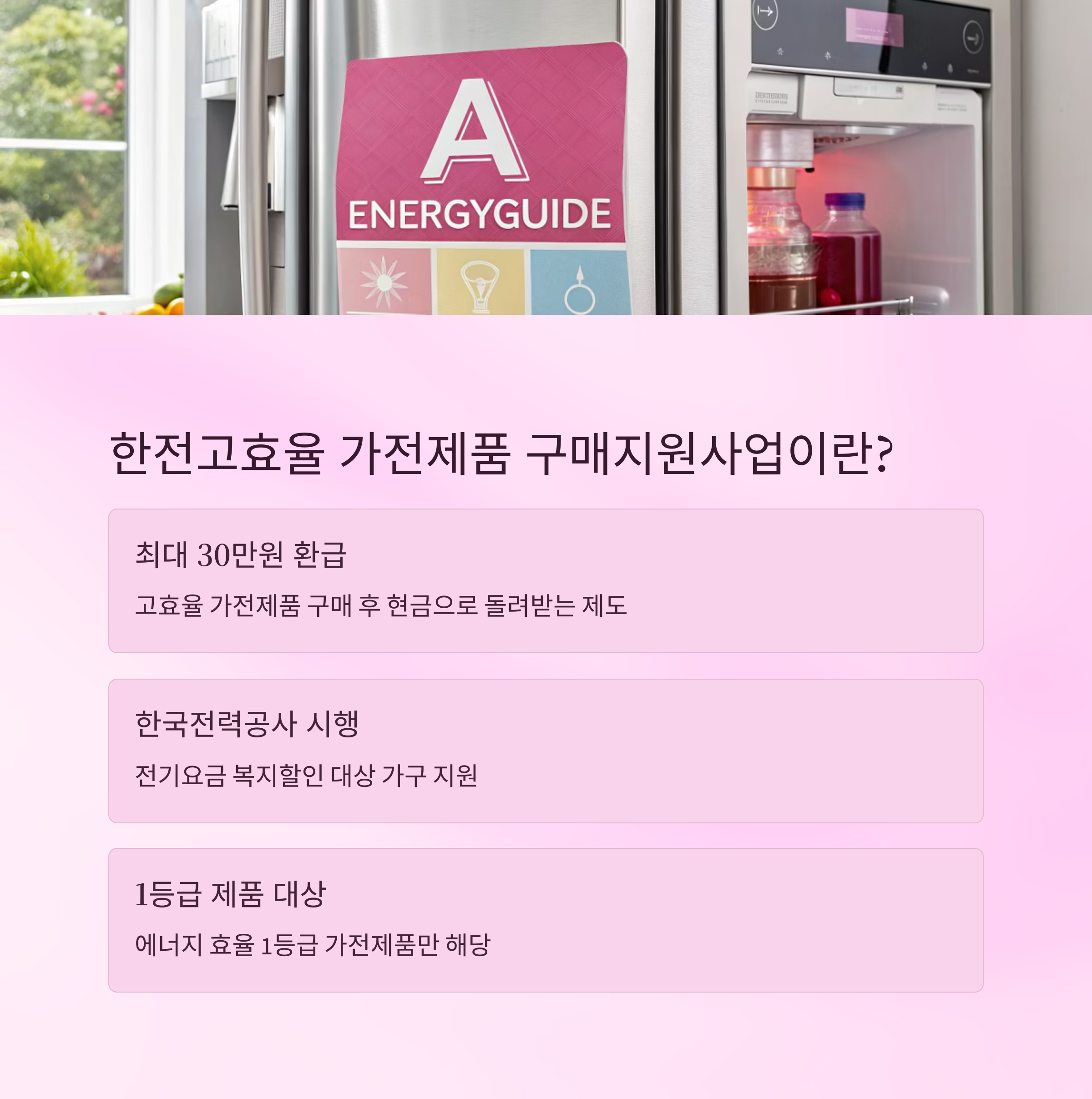 한전고효율 가전제품 구매지원사업 환급