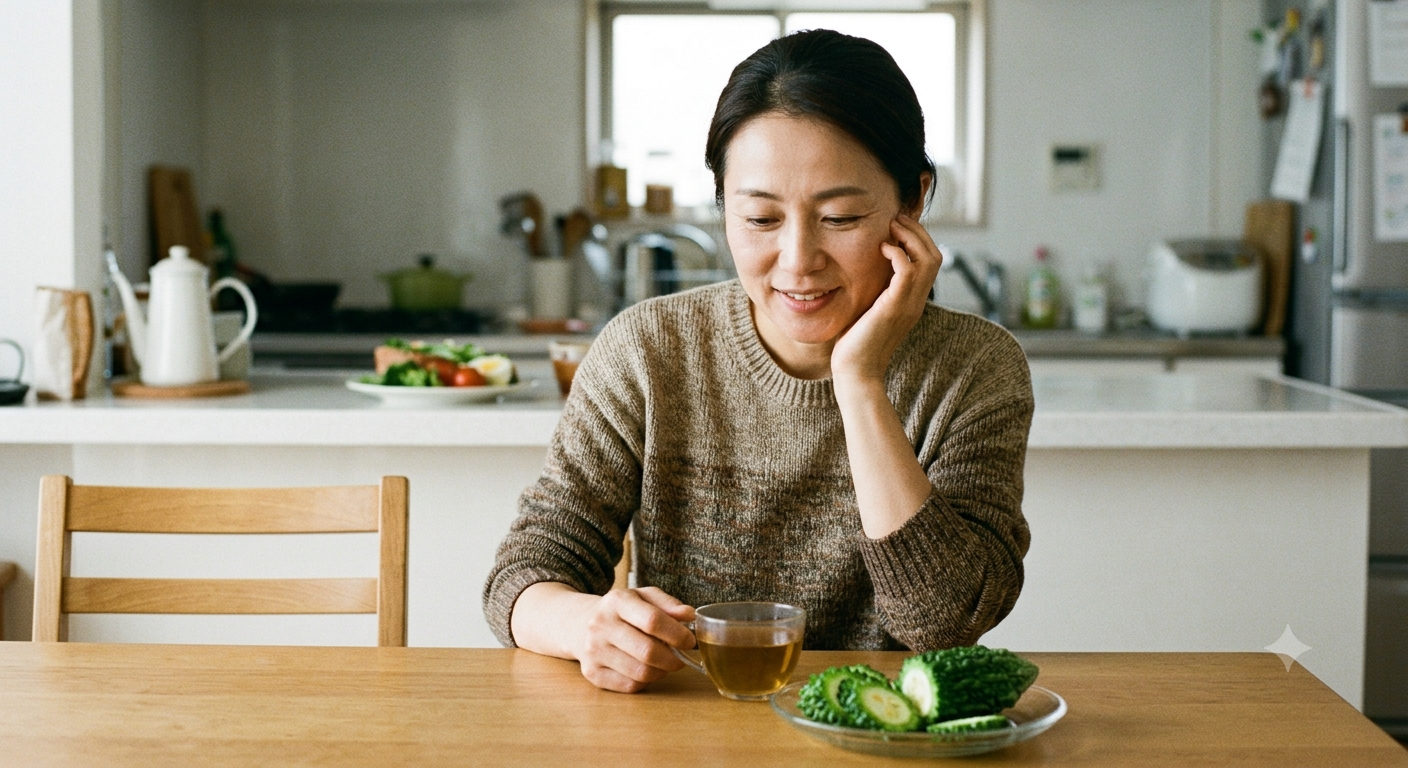 처음에는 얇게 말려 차로 마셨고, 점차 볶음이나 샐러드 요리에 활용하는 방식으로 적응하는 이미지