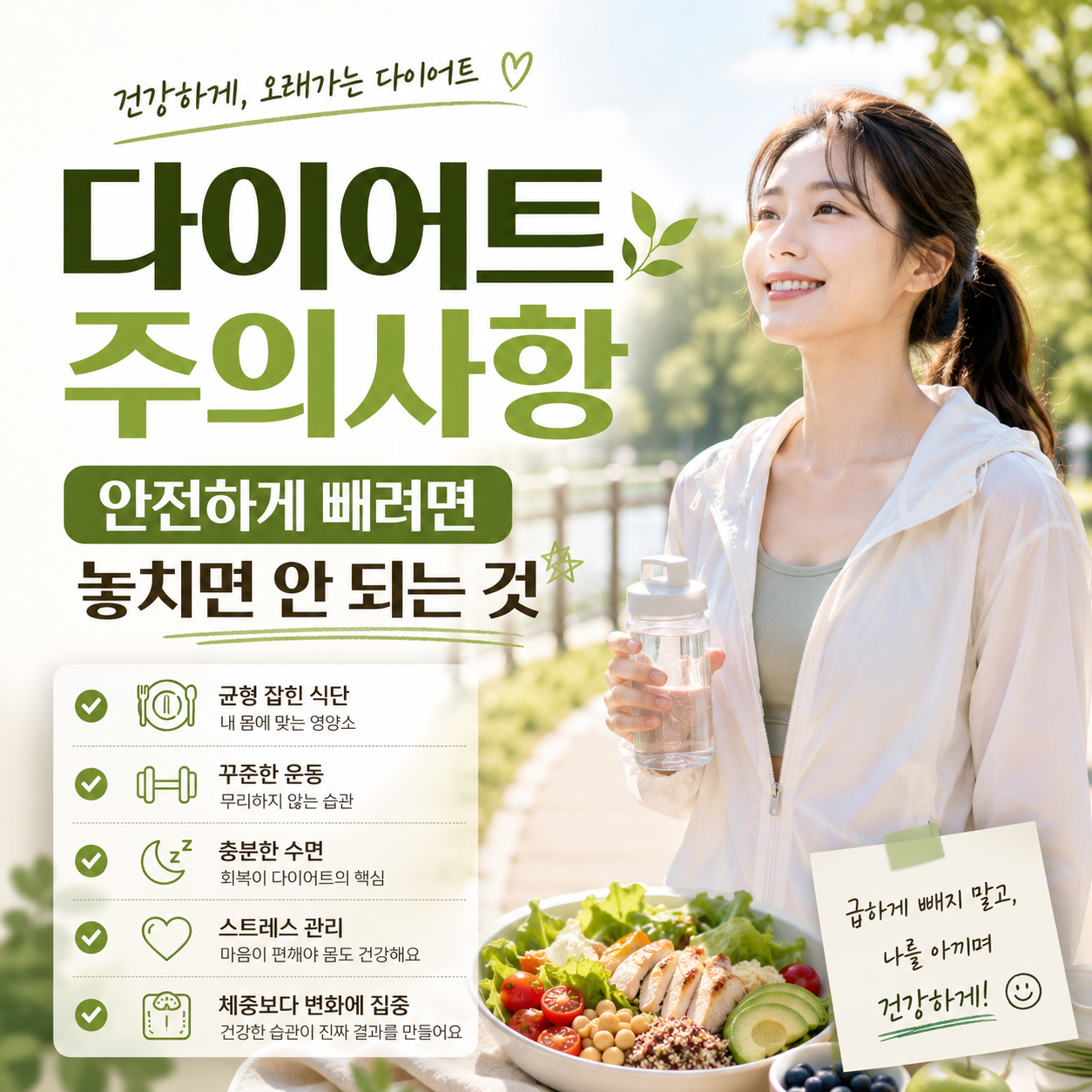 다이어트 주의사항, 안전하게 빼려면 놓치면 안 되는 것