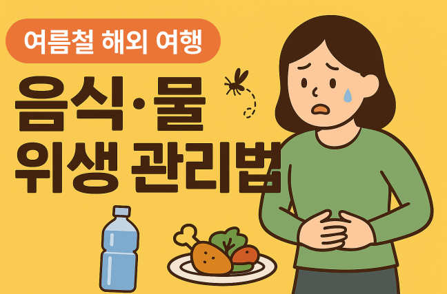 여름철 해외여행 시 음식&middot;물 위생 관리법을 확인하세요. 여행자 설사와 식중독 예방을 위한 안전 수칙, 실천 팁, 상비약 준비 방법까지 자세히 안내합니다.