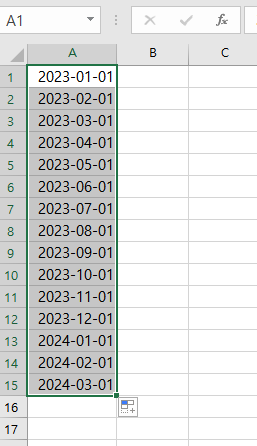 엑셀 날짜 매월 1일만 입력하는 방법