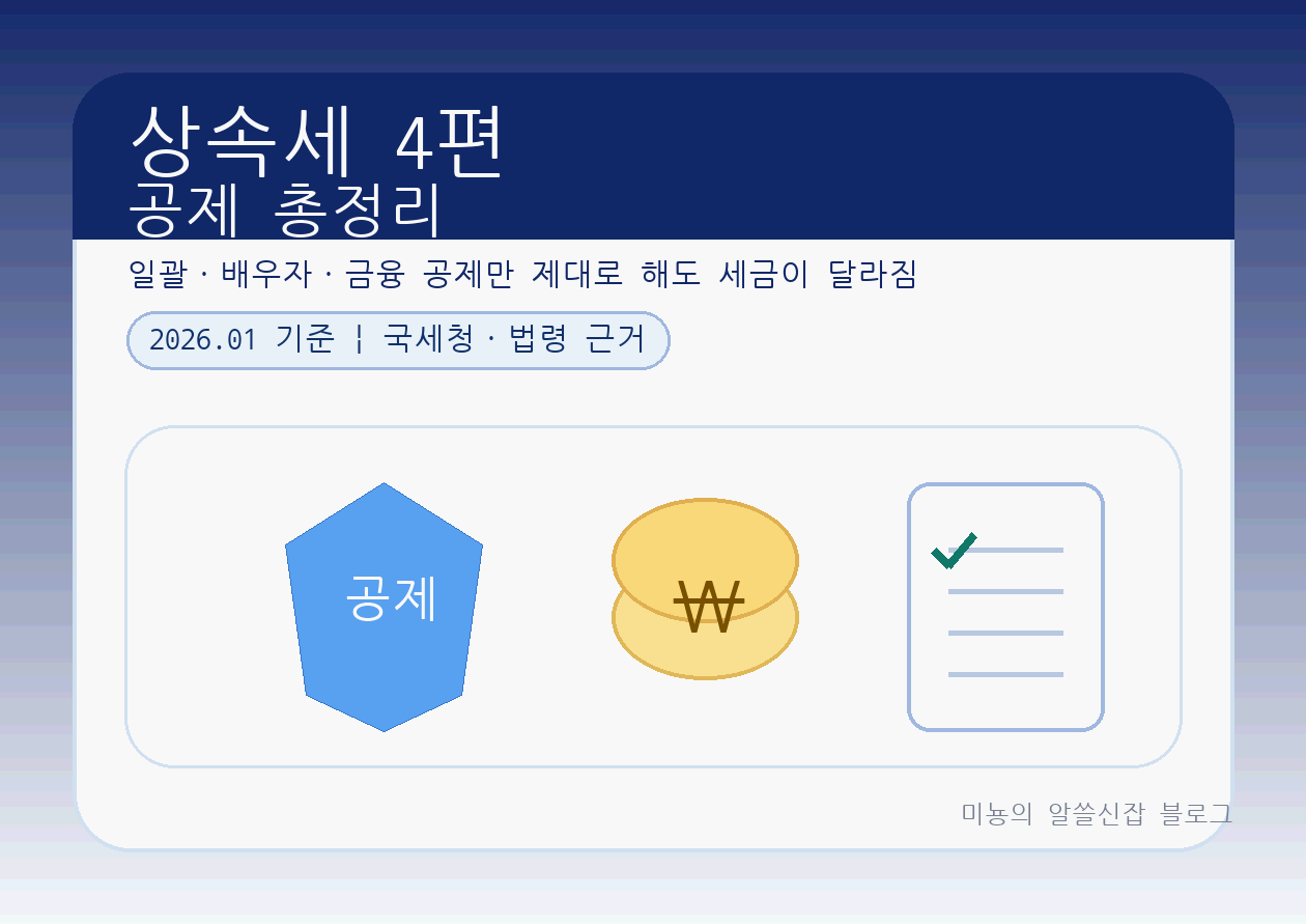 공제만 제대로 해도 세금이 달라진다｜일괄&middot;배우자&middot;금융재산 "놓치면 손해" 총정리