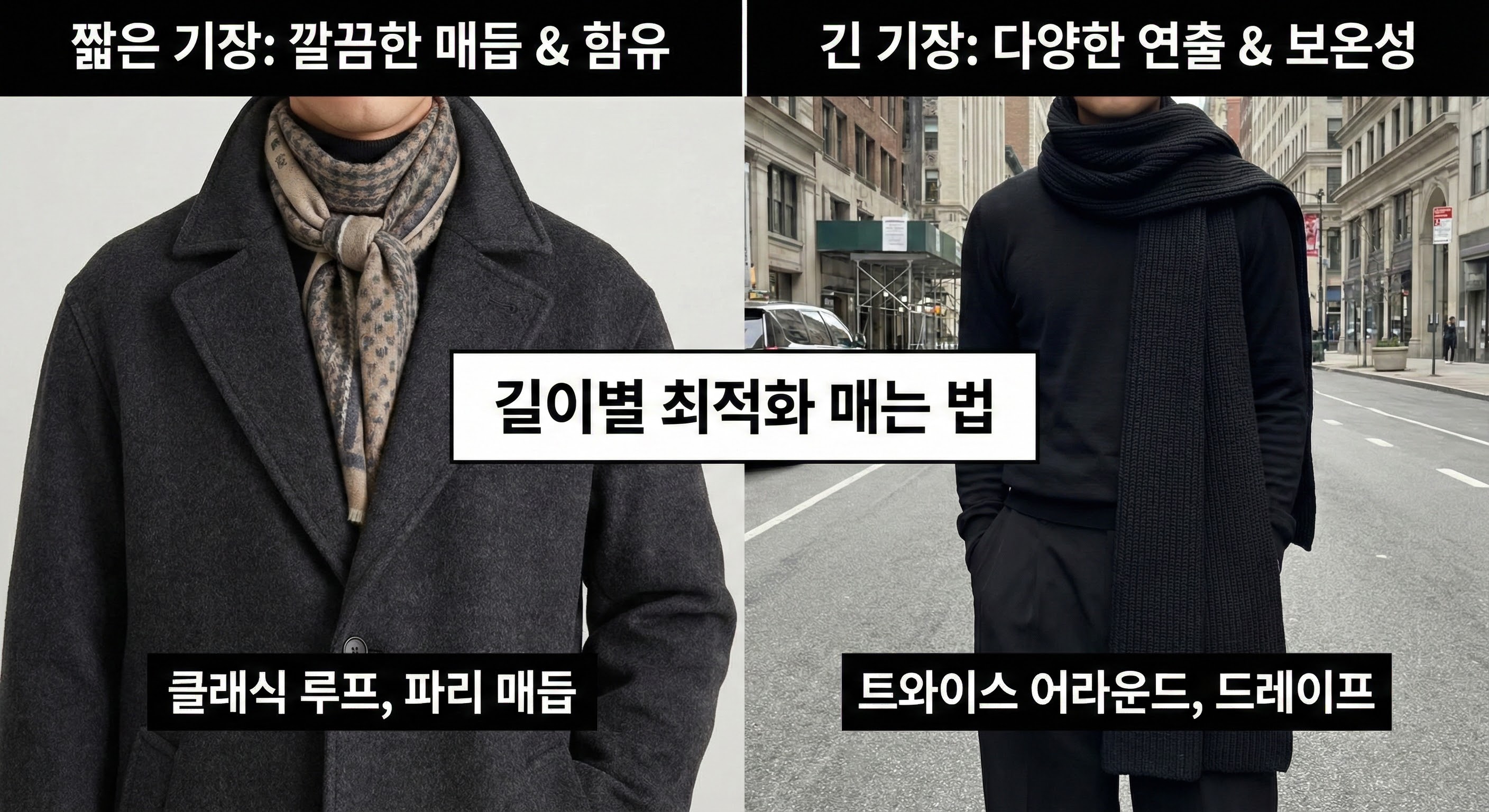 롱, 숏, 캐시미어 길이별/소재별 최적의 목도리 연출법