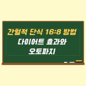 간헐적 단식 16 8 방법의 다이어트 효과와 오토파지