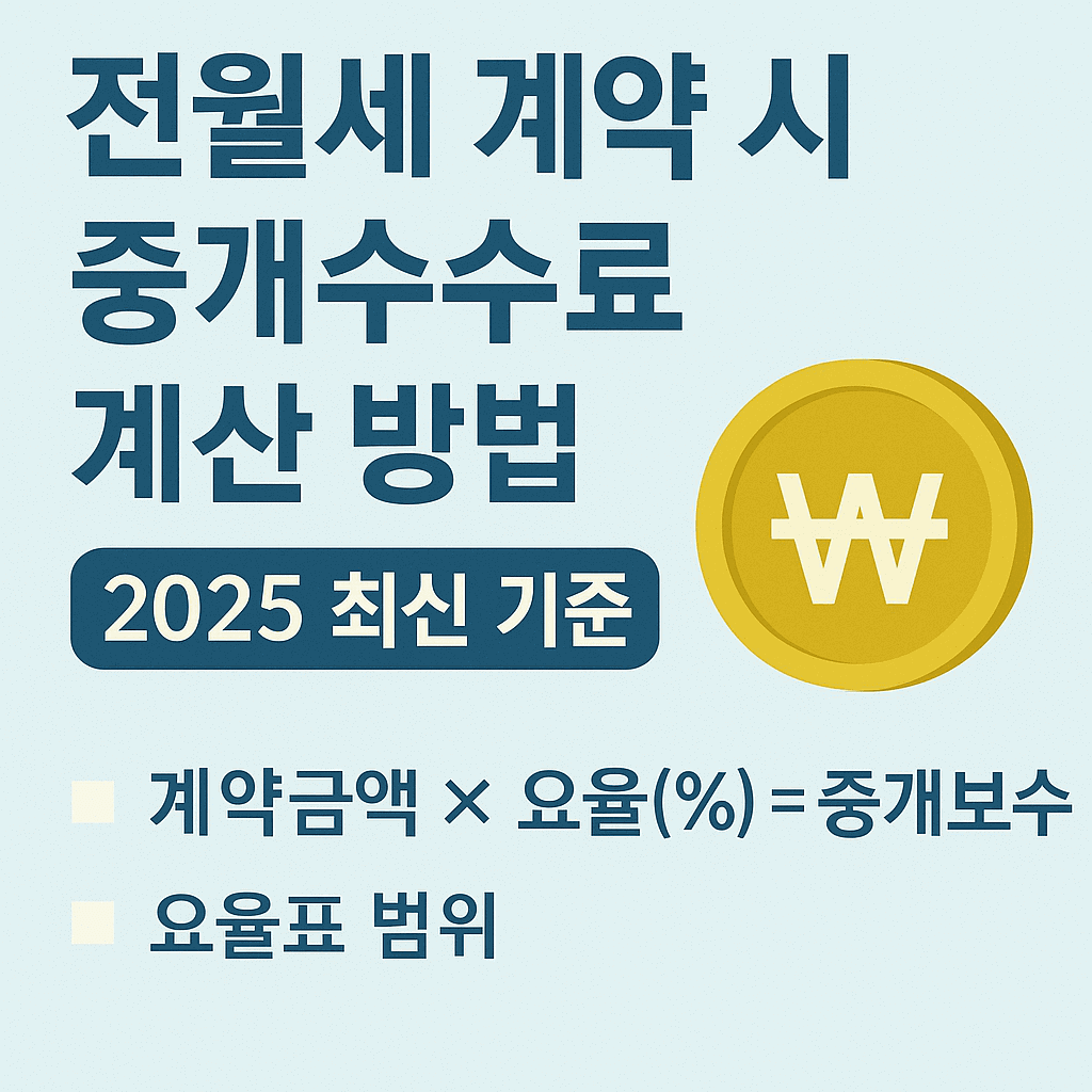 전월세 계약시 중개수수료 계산