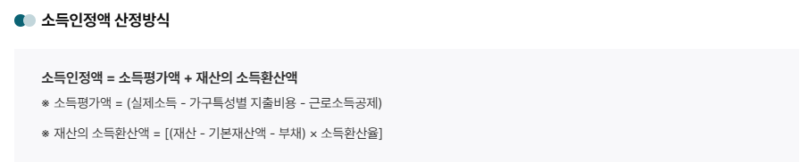소득인정액 산정방식