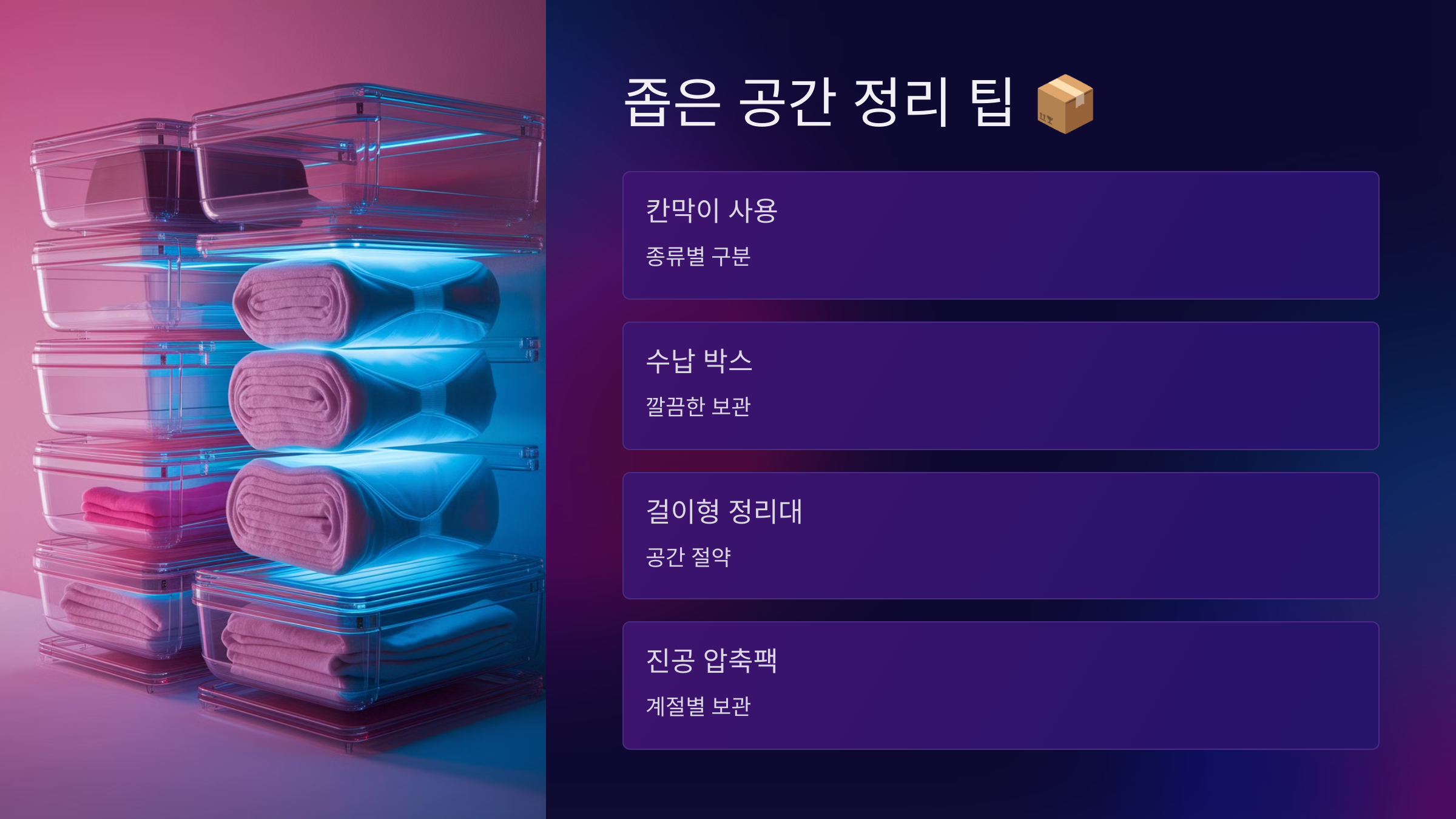 좁은 공간에서도 정리하는 팁 📦