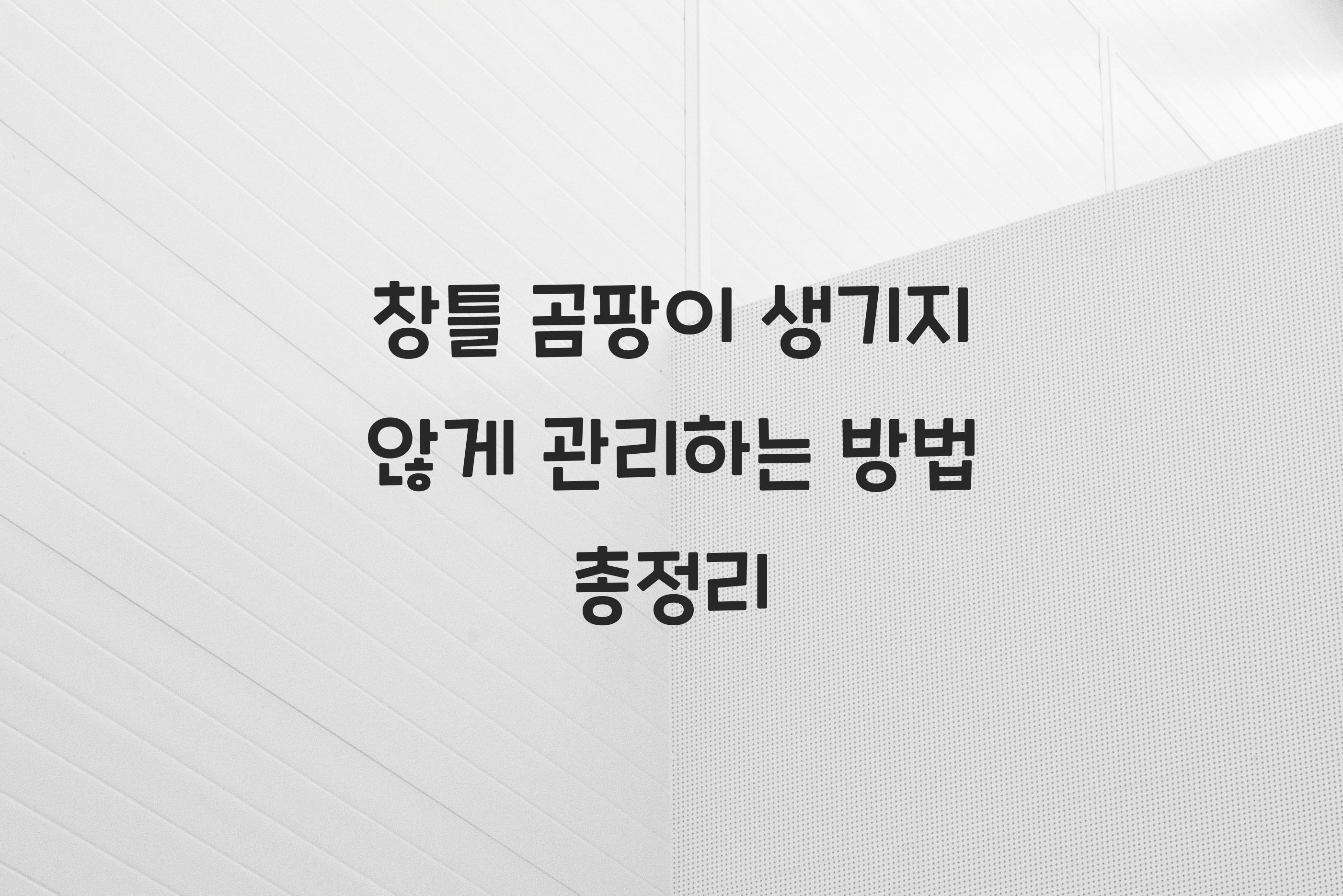 창틀 곰팡이 생기지 않게 관리하는 방법