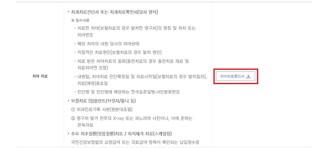 신한 치아 보험 청구