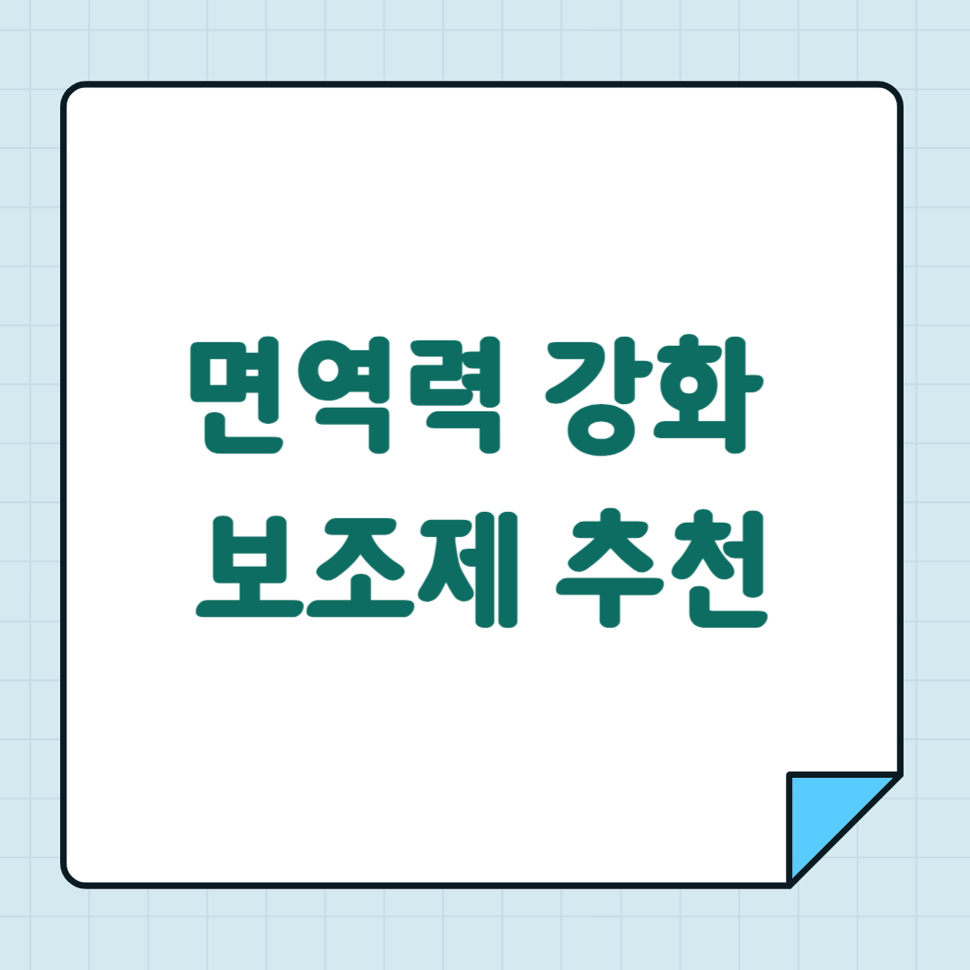 면역력 강화 보조제 추천