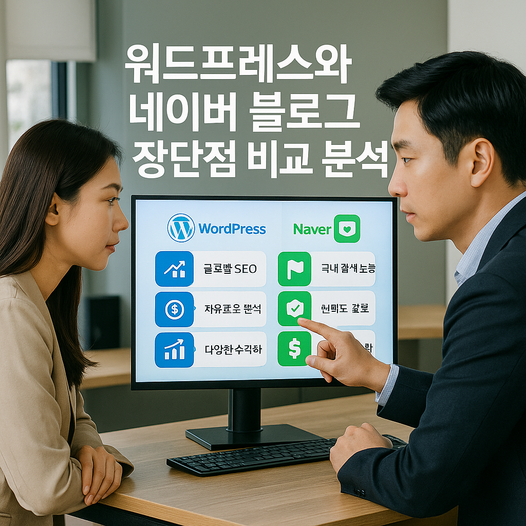 워드프레스와 네이버 블로그 장단점 비교 분석