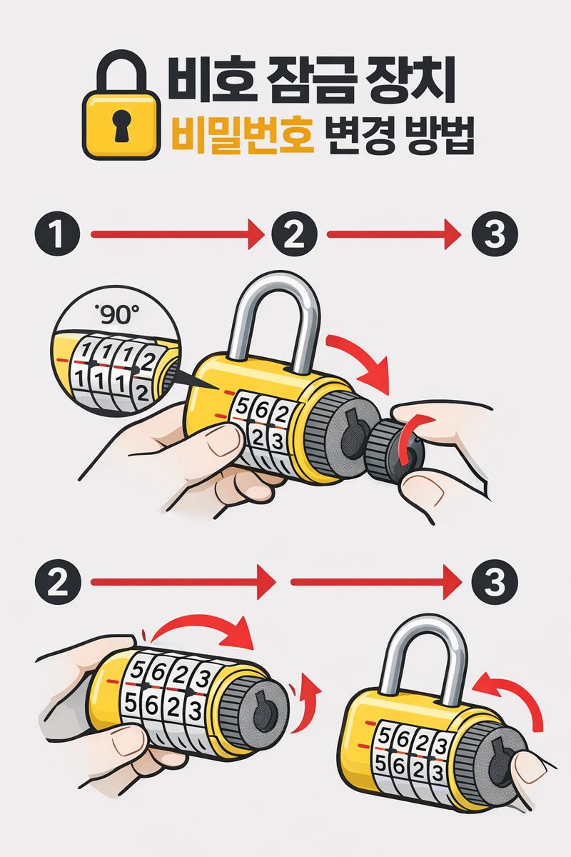 비밀번호형 자물쇠의 리셋 구조 예시 이미지