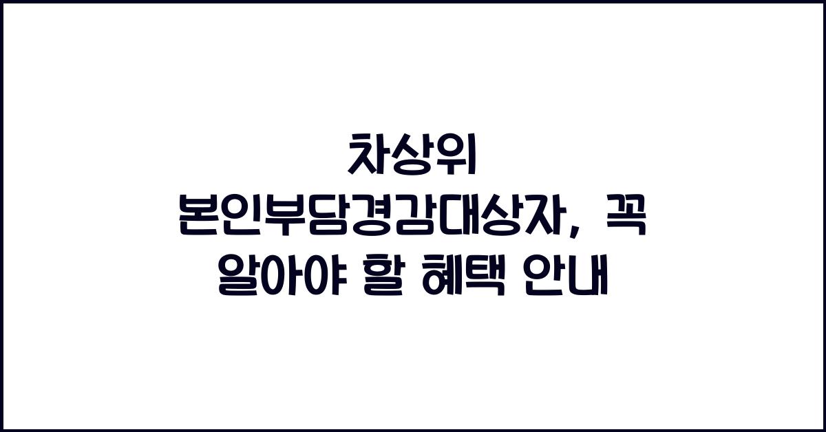 차상위 본인부담경감대상자