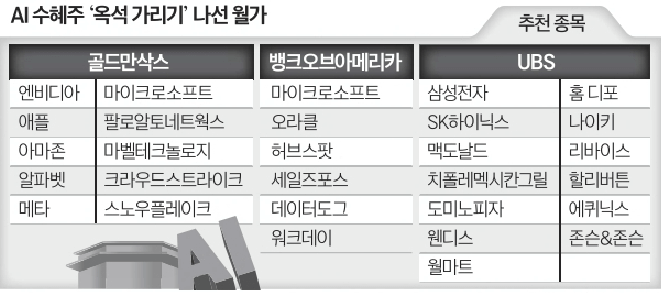 AI 수혜주 '옥석가리기' 나선 월가 표