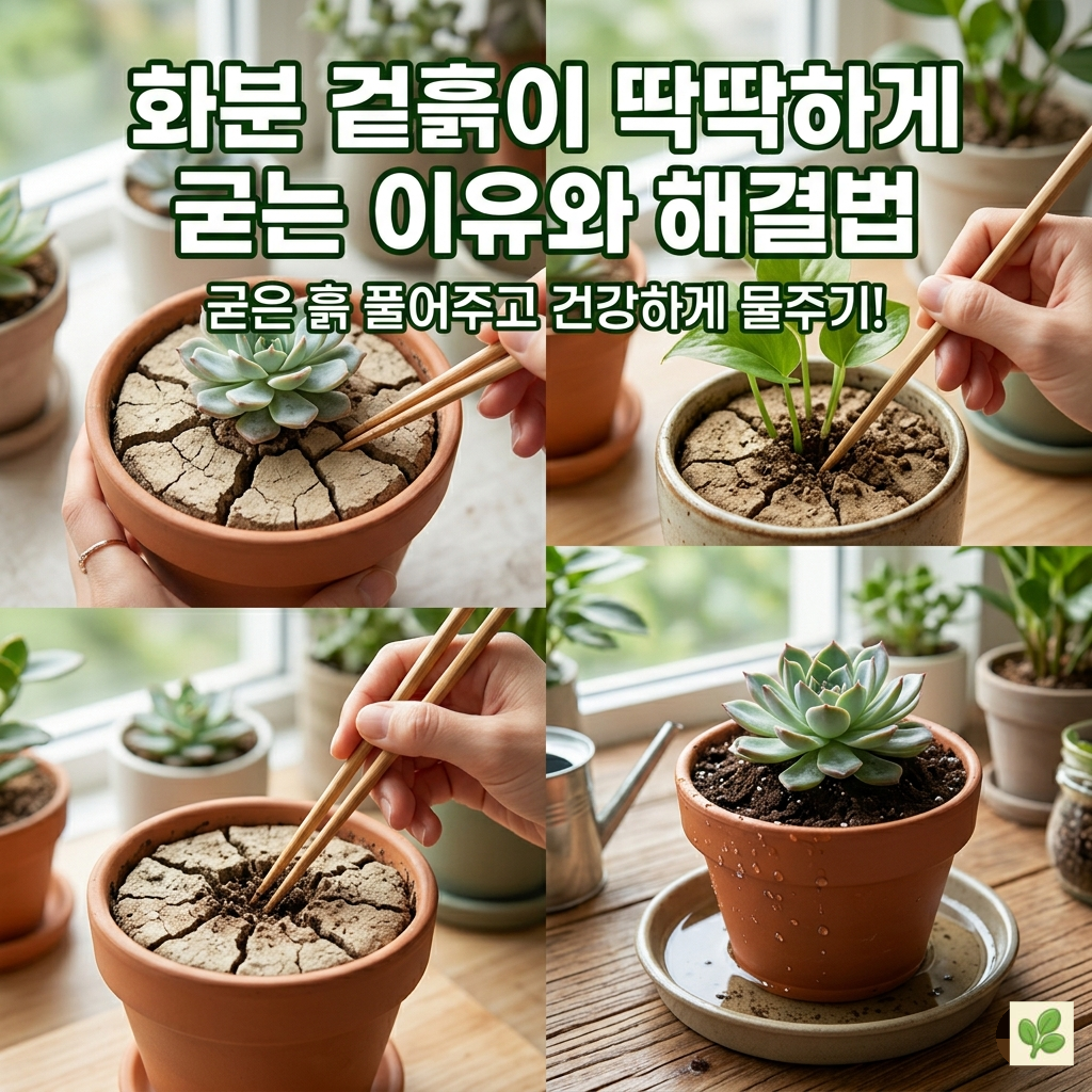 화분 겉흙이 딱딱하게 굳는 이유와 해결법
