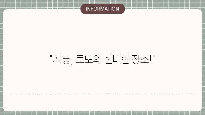 계룡로또명당의 결론