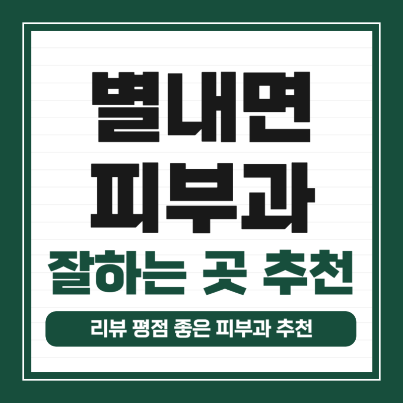 남양주 별내면 피부과 유명한 곳 모공 레이저 잘하는 곳 추천 TOP 5