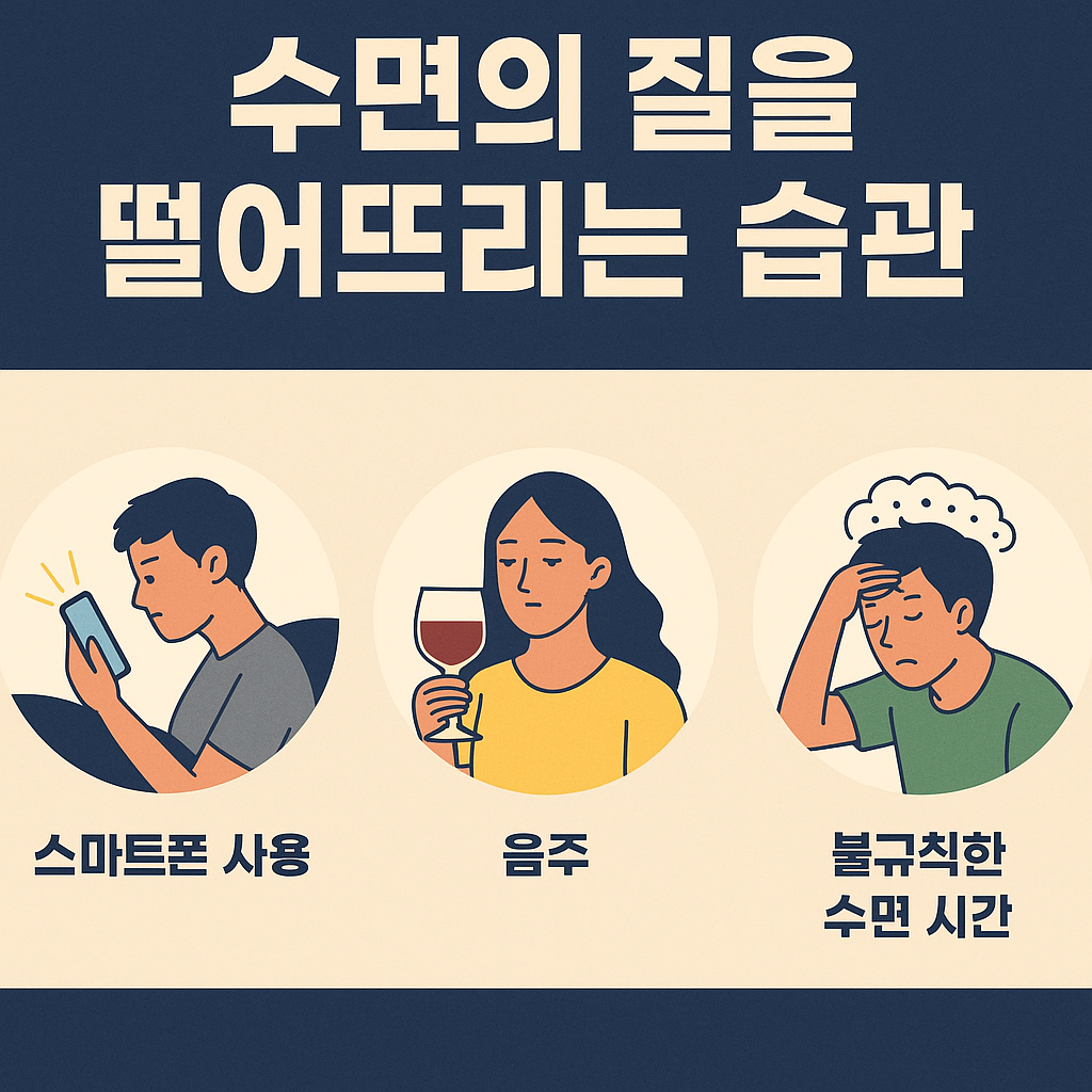 수면의 질을 떨어뜨리는 습관 이미지