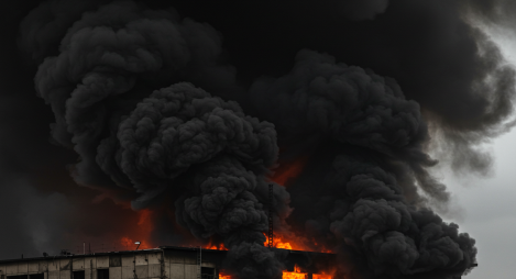 화재 속 검은연기