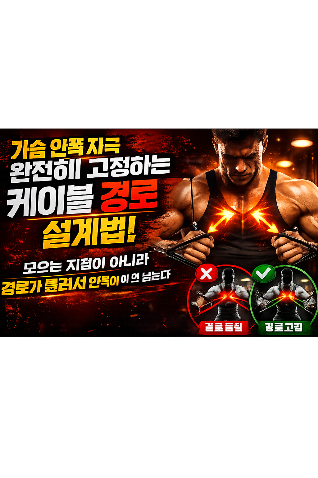 가슴 안쪽 자극 완전히 고정하는 케이블 경로 설계법