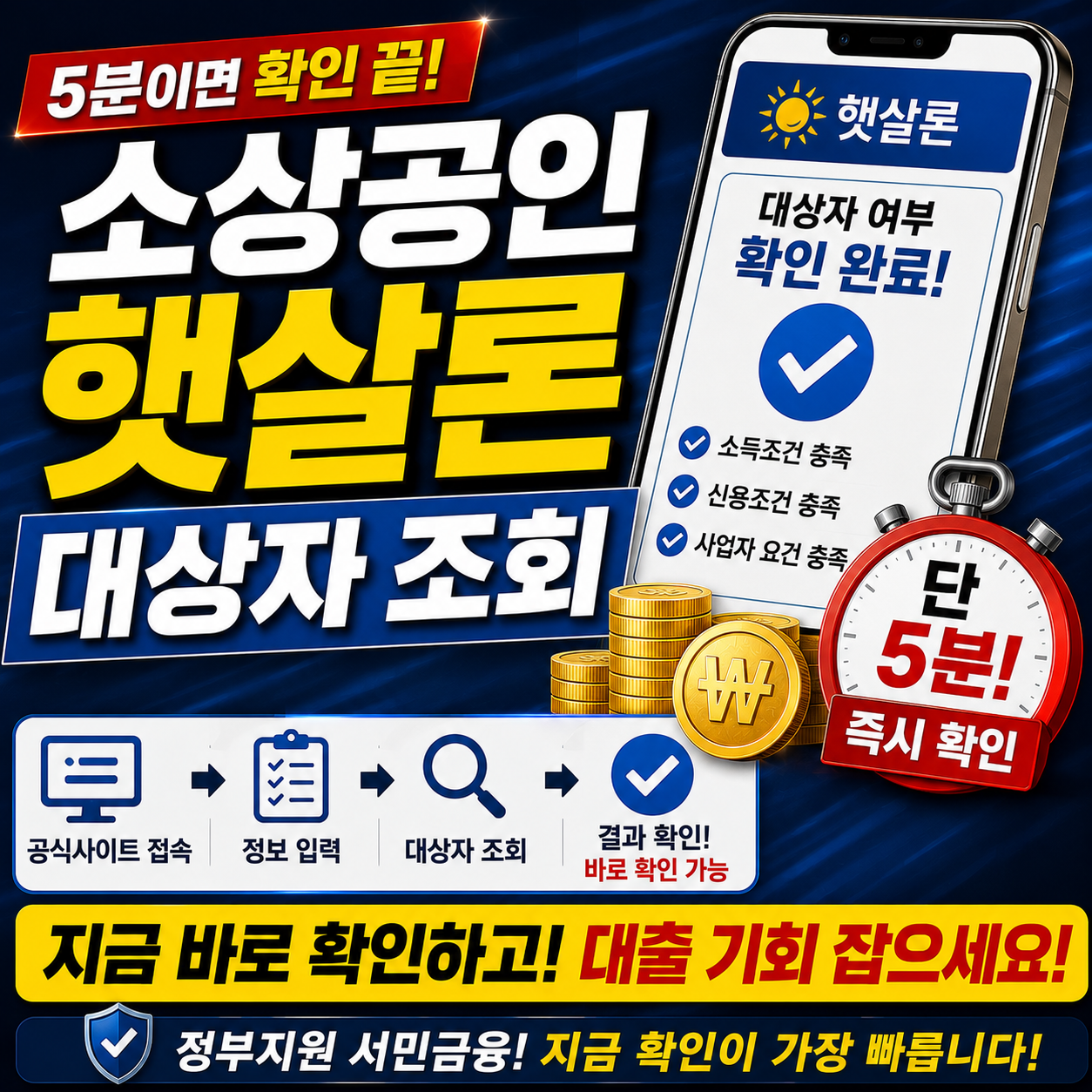 소상공인 햇살론 대상자 조회 &mdash; 5분이면 확인 끝