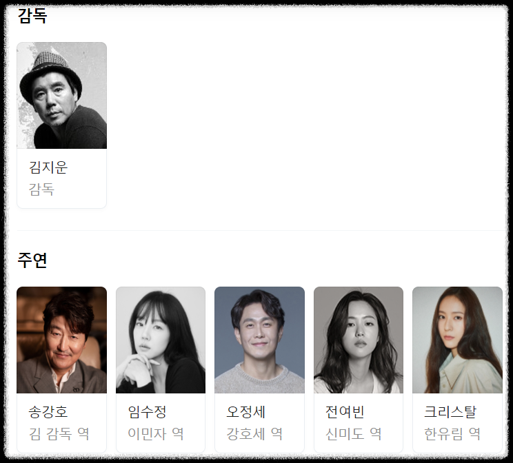 영화 거미집 출연진