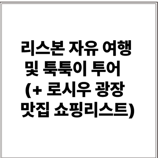 리스본 자유 여행 및 툭툭이 투어 (+ 로시우 광장 맛집 쇼핑리스트)