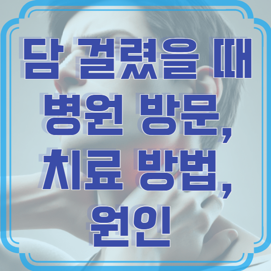 담 걸렸을 때 &ndash; 병원 방문, 치료 방법, 원인까지 완벽 정리!