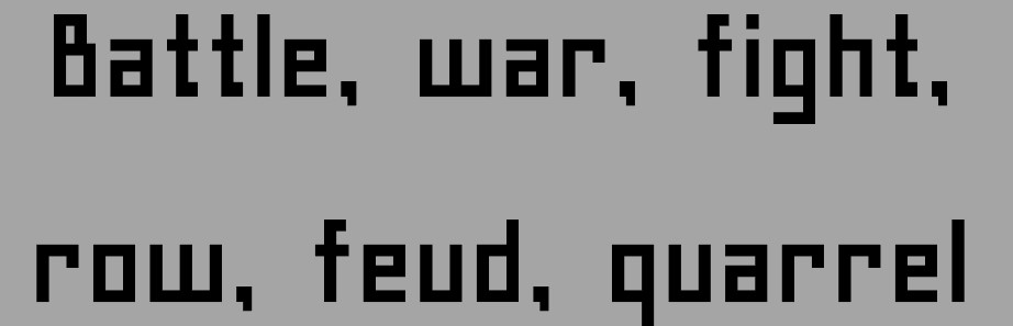 영어 battle, war, fight, row, feud, quarrel 뜻 차이