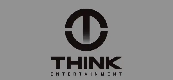회색 테두리 안 검은 동그라미 아래 검은글씨 THINK ENTERTAINMENT