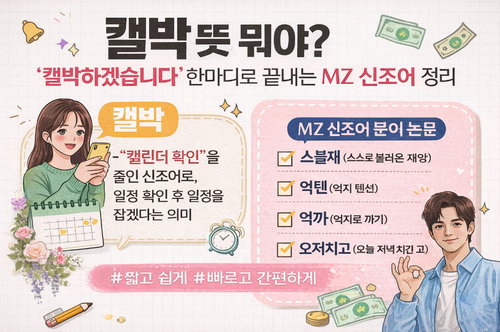 캘박 뜻? MZ 신조어 3분 완벽 정리