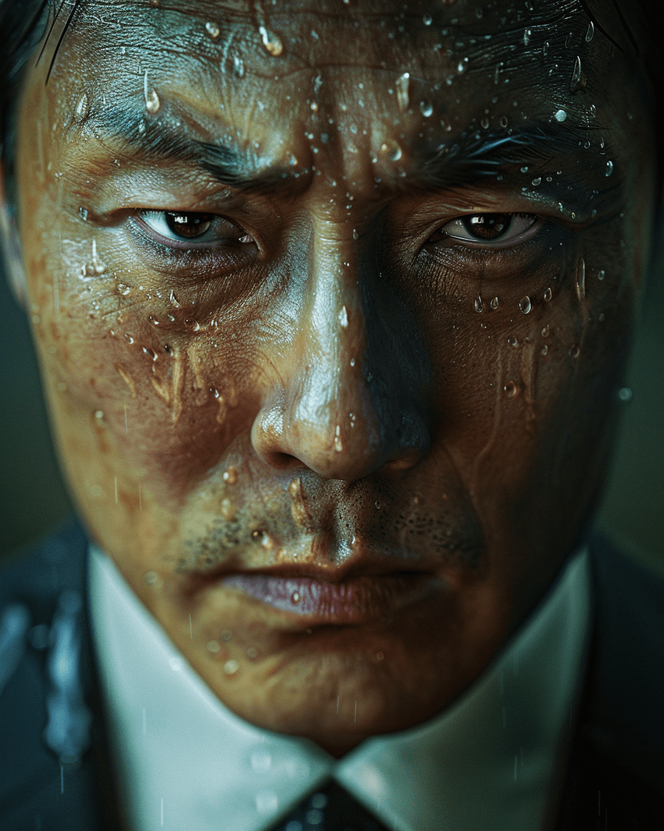 비를-맞고-인상-쓰고-있는-남자