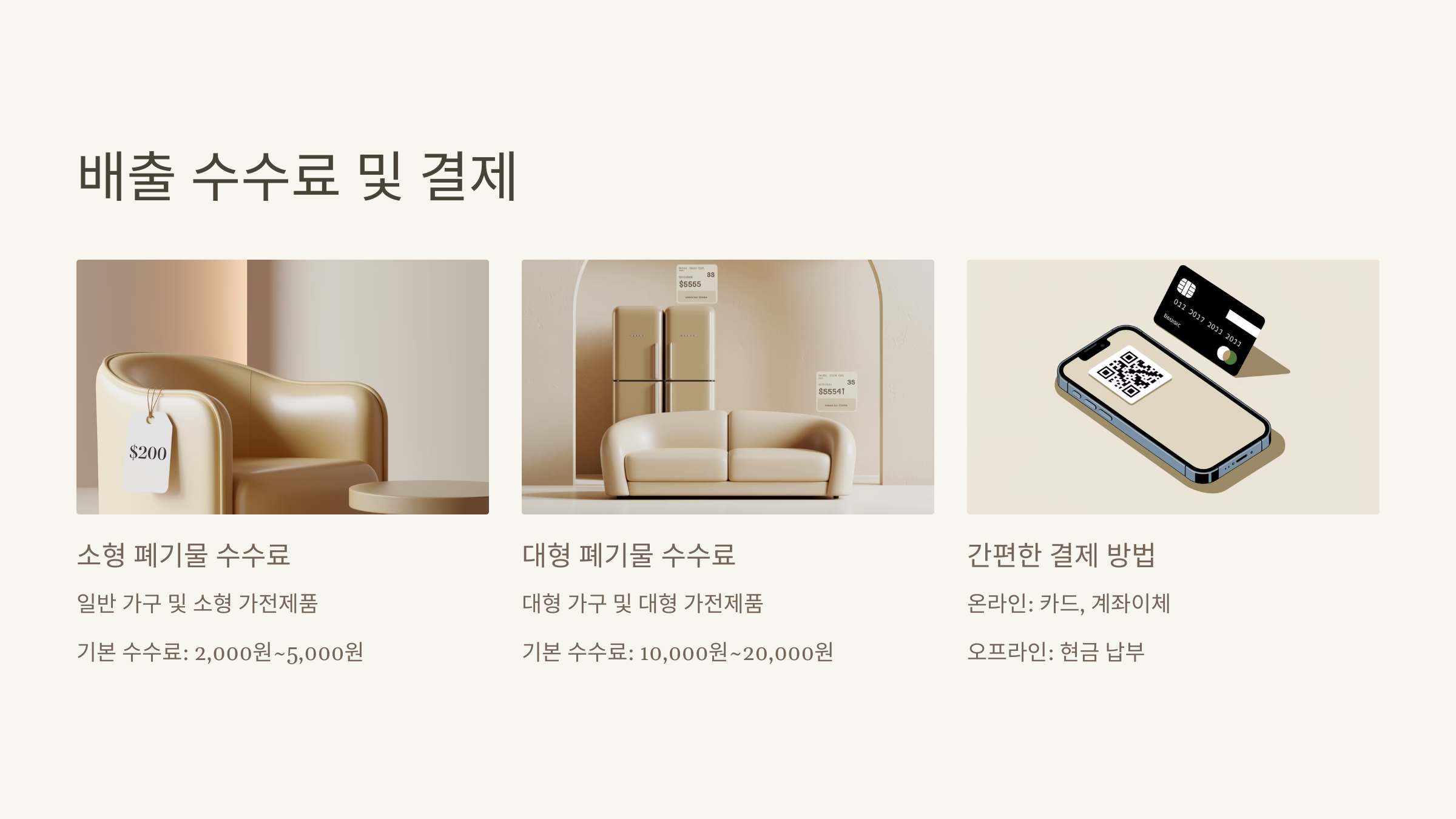 배출 수수료 및 결제 방법