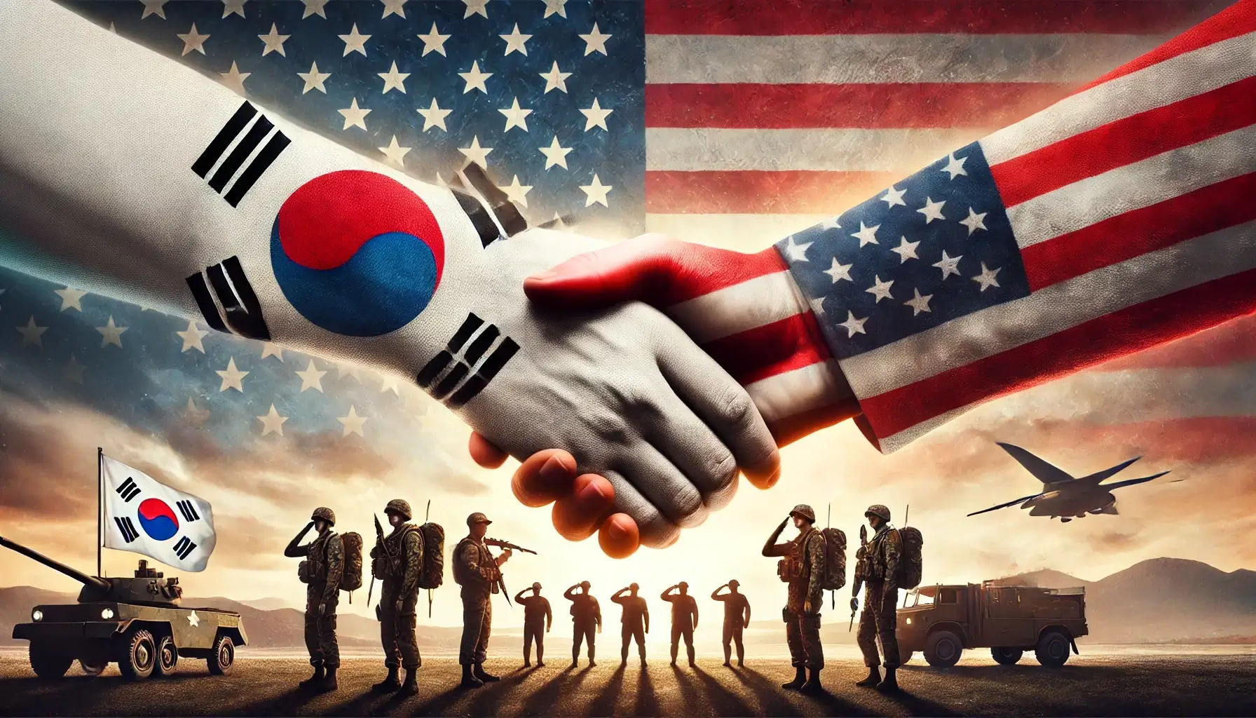 대한민국과 미국의 동맹을 표현